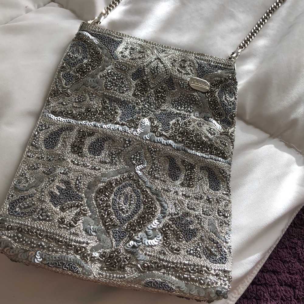 Festival ethnic silver embellished crossbody bag